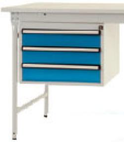 Unterbaugehäuse \'BASIS\' - grau/blau - B500xT580xH360 - 3 Schubfächer