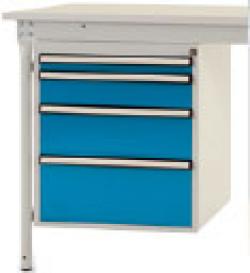 Unterbaugehäuse \'BASIS\' - grau/blau - B500xT580xH560 - 4 Schubfächer 50/100/150/200