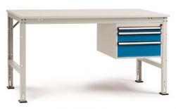 Einzel-Arbeitstisch \'UNIVERSAL\' - mit Unterbauschrank - 3 Blockschubfächer