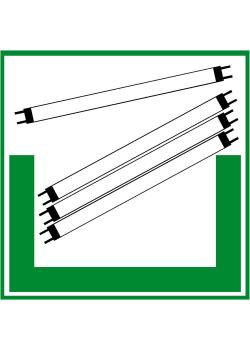 Umweltschild 'Sammelbehälter für Leuchtstoffröhren' - 5-40cm
