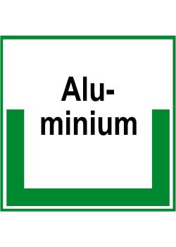 Umweltschild 'Sammelbehälter für Aluminium' - 5 bis 40cm