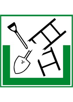 Umweltschild 'Sammelbehälter für Holzgeräte' - 5-40cm