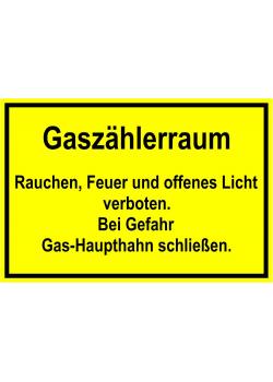 Warnschild 'Gaszählerraum'