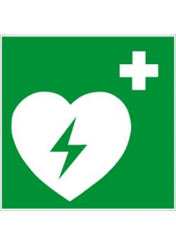 Rettungszeichen 'Defibrillator' - Seitenlänge 5-40 cm