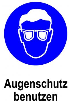 Gebotsschild -  'Augenschutz benutzen' 20x30cm / 30x45cm