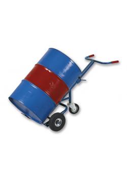 Fasskarren - Stahl - Tragkraft 250 kg - mit Stützrad - Höhe 1600 mm