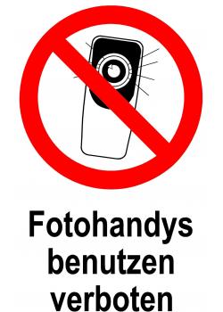 Verbotsschild - 'Fotohandys benutzen verboten'