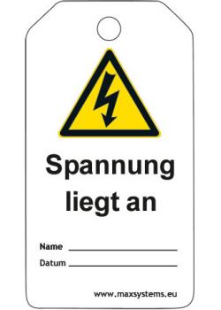 Sicherheitsschilder 'Spannung liegt an' Material - Kunststoff