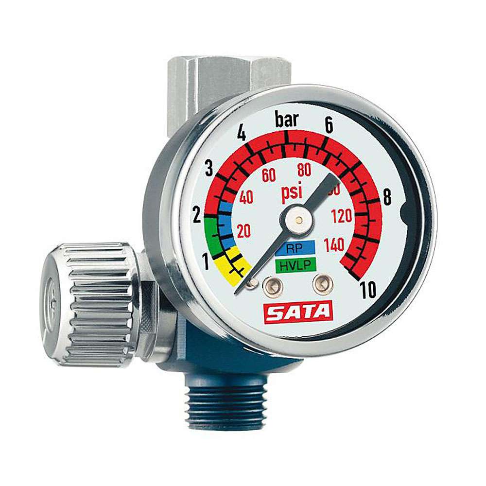 SATALuftmikrometer Druckmessung mit Manometer 1/4" (AG) und G 1/