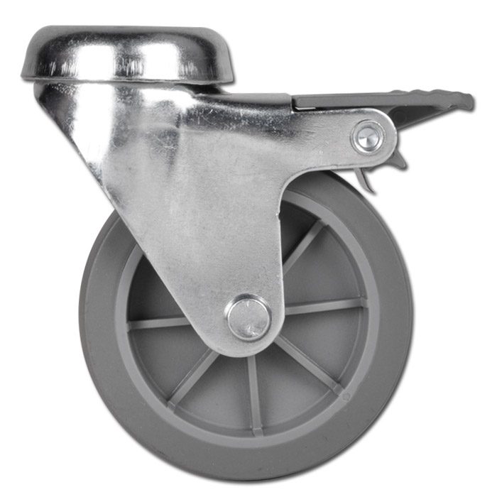 Apparaterolle - bis 60kg - mit Feststeller - Rückenlochbefestigung