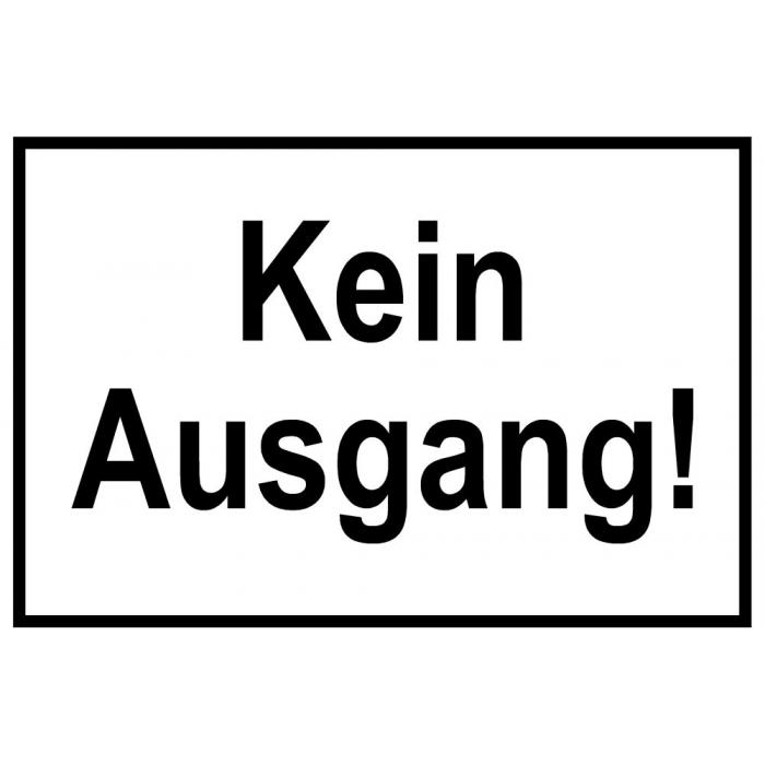 Plastik selbstklebend 20 x 4,8 cm Hinweisschild Türschild " Kein Ausgang " 