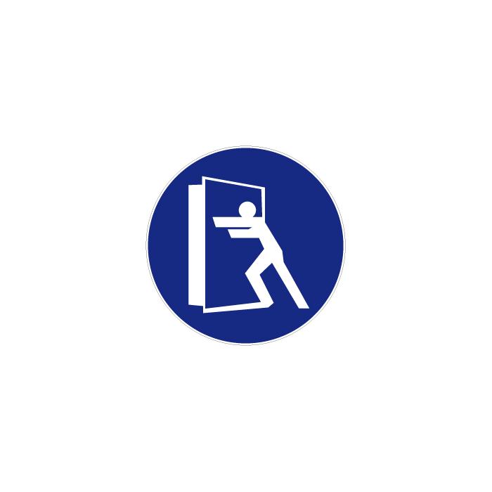 Vsafety Gebotszeichen 'Diese Tür Muss Geschlossen Gehalten Werden' – 150x200 Mm, Selbstklebend, Blau