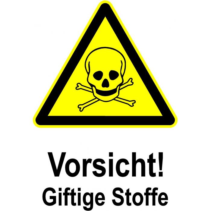Schild Vorsicht Giftige Stoffe Alu 13,1x18,5cm 11.0408 