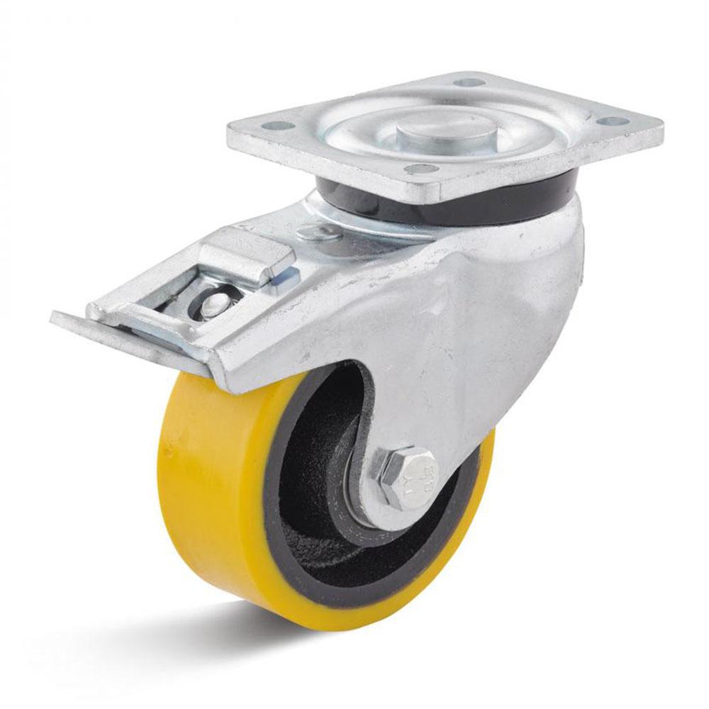 grau Rad mit Bremskraft 350 lb Schwenkbare Lenkrollen 5Zoll PVC Lenkrolle 