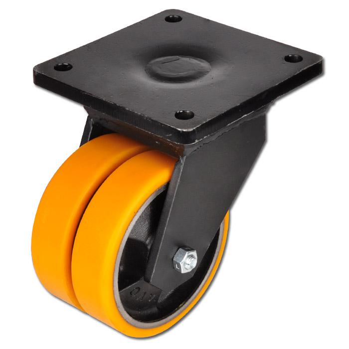 Schwerlast PU Rolle ø36mm mit Bauhöhe 54mm und Tragkraft von130Kg Doppelrolle Schwerlast PU Rolle ø36mm mit Bauhöhe 54mm und Tragkraft von130Kg Doppelrolle