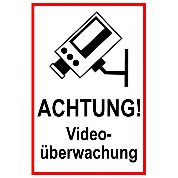 Zufahrts- und Zutrittsschild -Achtung! Videoüberwachung 20x30cm
