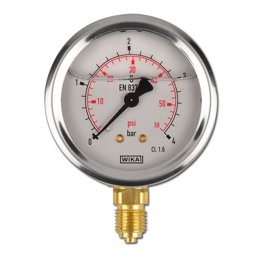 Hydraulik Manometer Glycerin gefüllt Anschluß senkrecht G 1/4" 