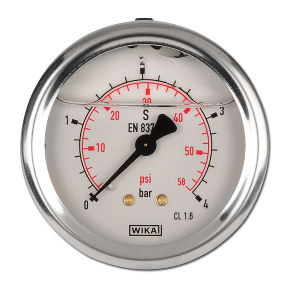 RIEGLER Glyzerin-Manometer G1//4 senkr.63mm 0-2,5bar Gehäuse EdelstahlKlasse 1,6